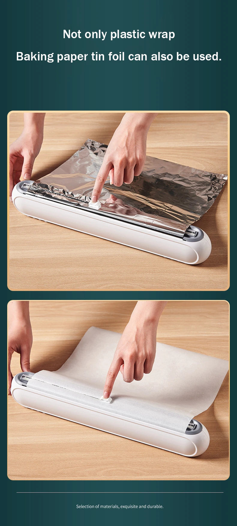 Magnetic Kitchen Wrap Dispenser & Cutter