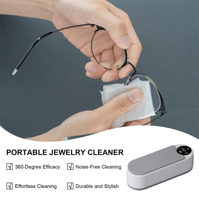 Portable Ultrasonic Cleaner for Jewelry, Glasses & Makeup